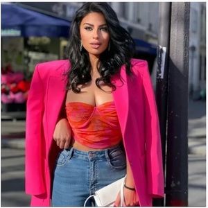 NWT Bloggers Favorite Zara Tulle Corset Top